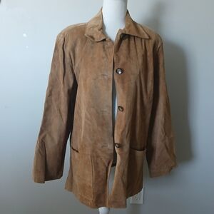 Women's Terry Lewis 100% Suede Stadium Coat Size Large